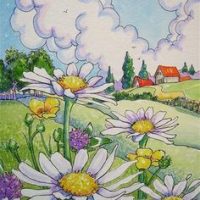 Return to Hollyhock Cottage, Storybook Series based on the artwork of Alida Akers, 24 x 17