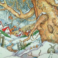 Village Snowfall , Storybook Series based on the artwork of Alida Akers, 17 x 24