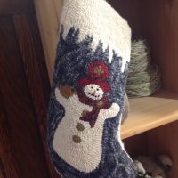 Snow Bird Stocking from Joan Moshimer's Studio, 10.5 x 15 MP 2007, Rug Hooking Pattern Only