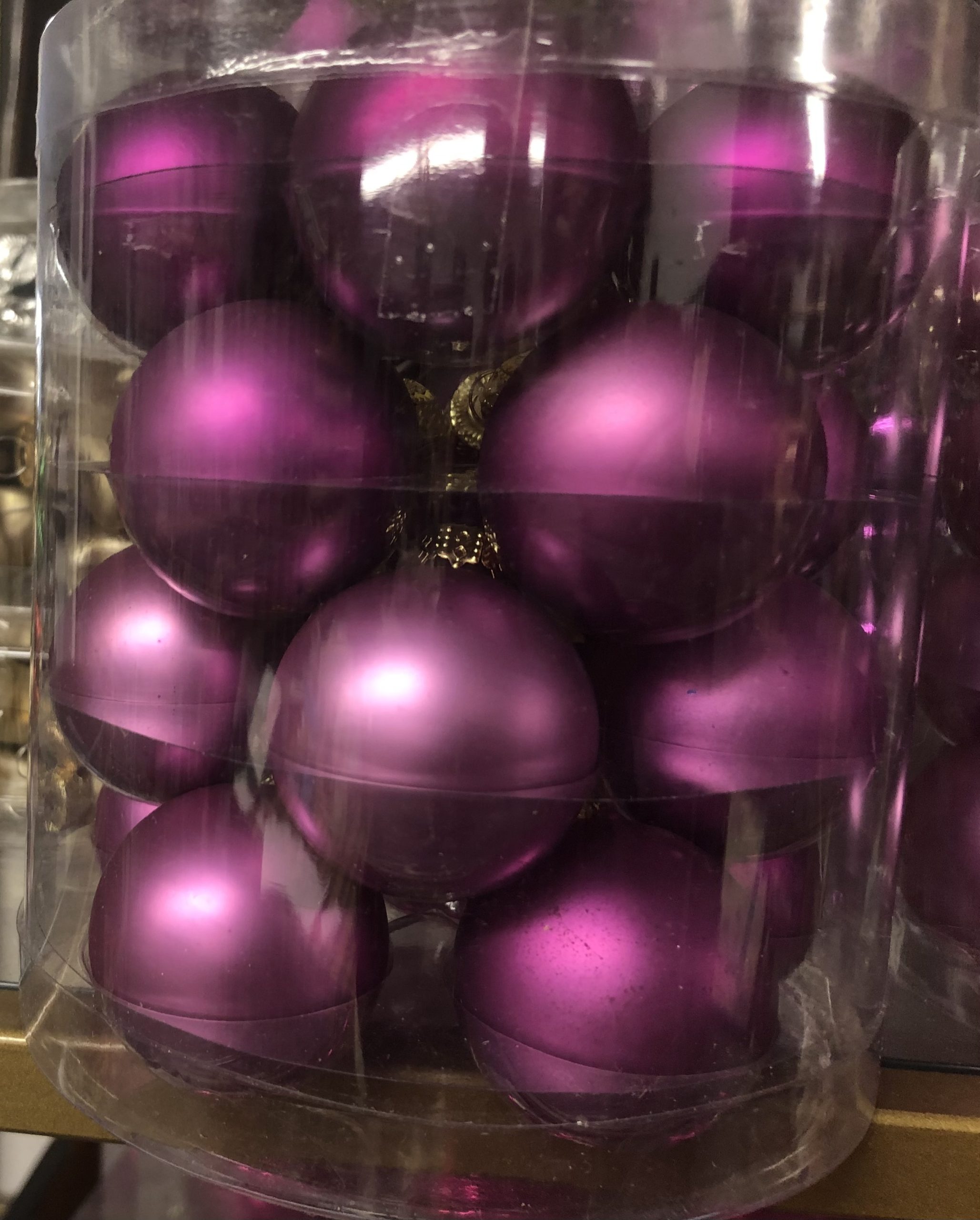 Whitehurst Glass Ornaments - 20 per set - Shaded Plum