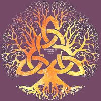 Celtic Tree #4 "Roots", 18 x 18, P is for Primitive Pattern