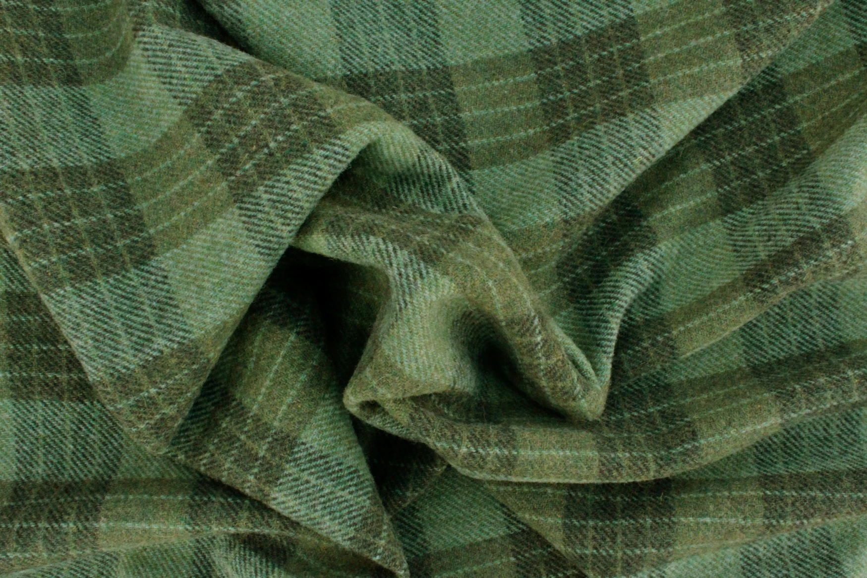 Great Green Plaid Textured Wool