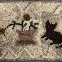 Copy Cat 15 x 9.5, Evelyn Lawrence Pattern-- Finished Hooked Rug by Evelyn Lawrence