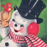 Frosty and Friend, Pattern ONLY on LINEN NEW!