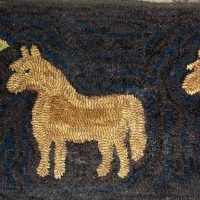 Judy and Betsy, 31 x 12.5 -- Finished Hooked Rug  by Evelyn Lawrence