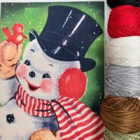 Punch Needle Thread Pack--Frosty and Friend  Valdani Sz 8 Thread Pack