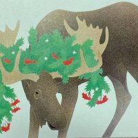 Evergreen, 14 x 22, Vintage Postcard Pattern From Joan Moshimer’s Studio