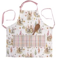 Apron--Bunnies with a Plaid Pocket
